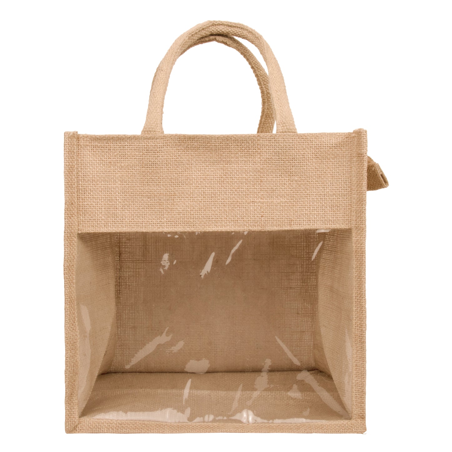 Window Jute Bag With Zip | Natural | 11x11x8 Inch (Free Delivery)