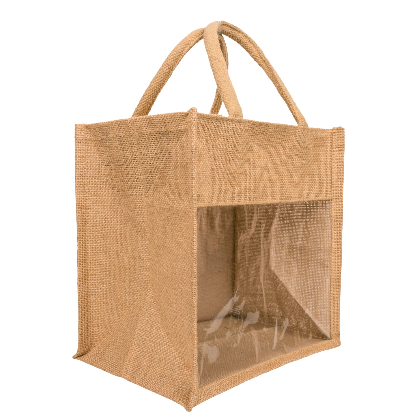 Window Jute Bag With Zip | Natural | 11x11x8 Inch (Free Delivery)