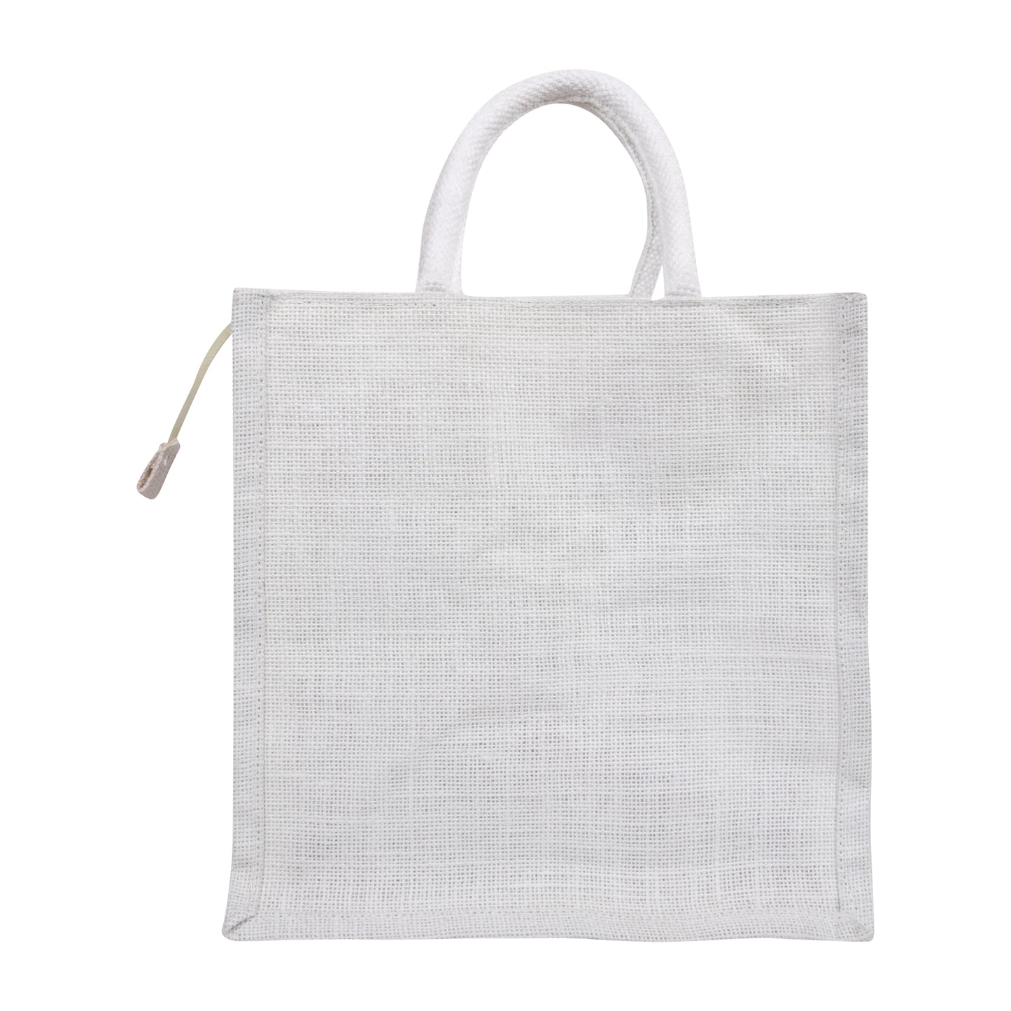 Window Jute Bag With Zip | Super White | 11x11x8 Inch (Free Delivery)