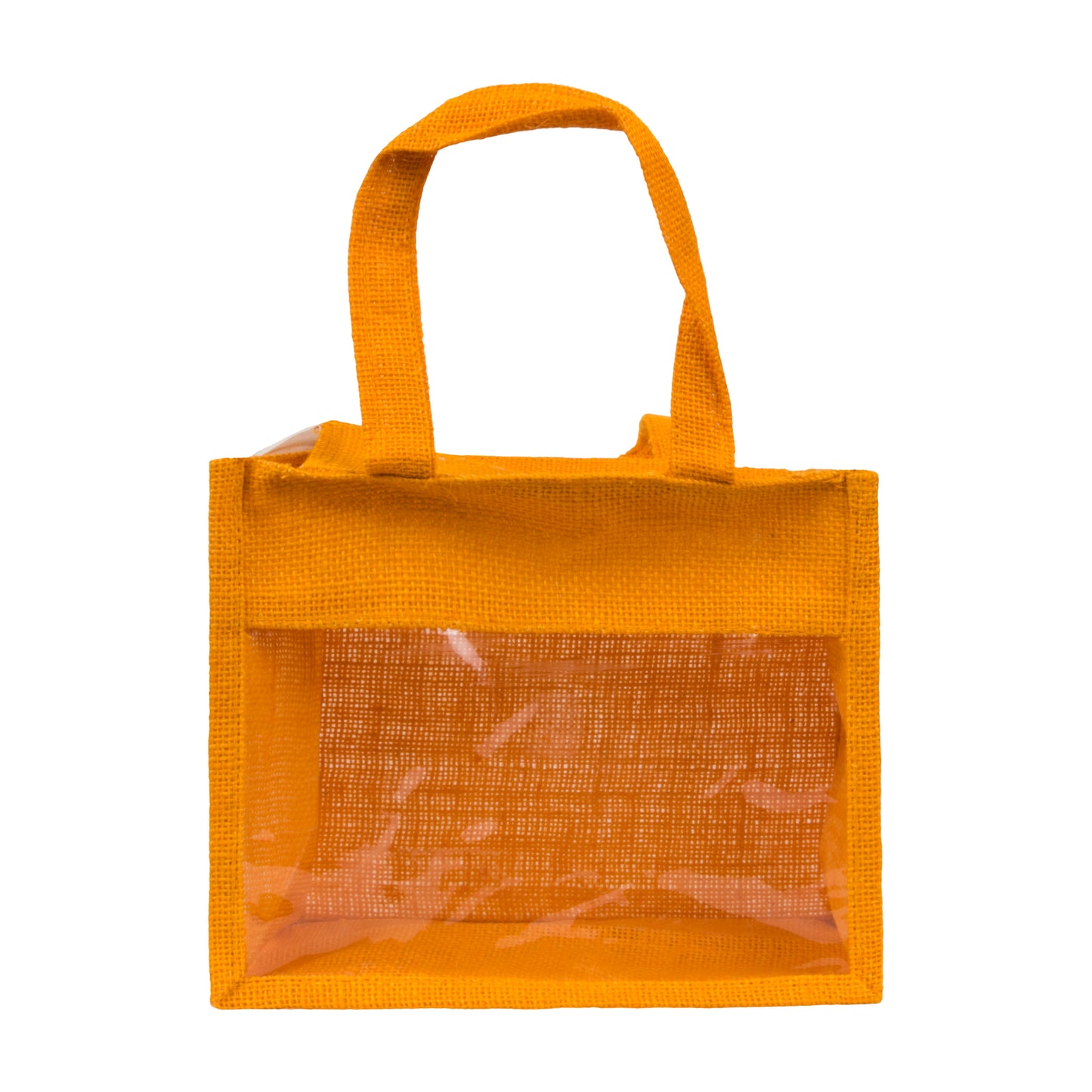 Window Jute Bag With Zip | Mustard | 10x8x5 Inch (Free Delivery)