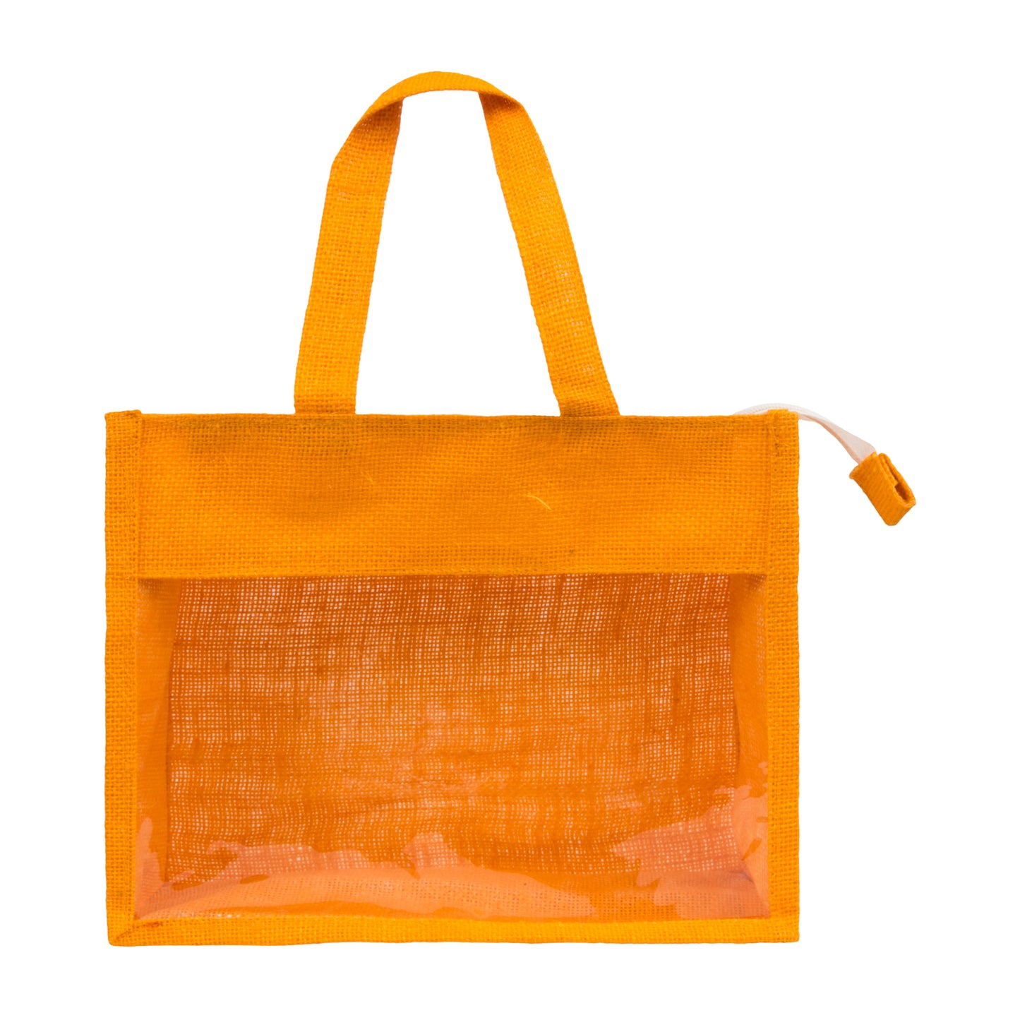 Window Jute Bag With Zip | Mustard | 12x10x5 Inch (Free Delivery)