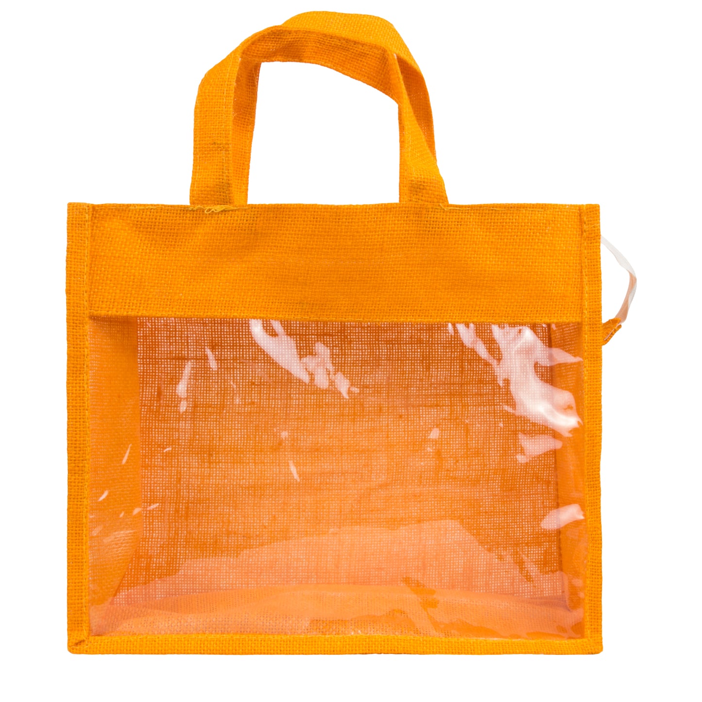 Window Jute Bag With Zip | Mustard | 14x12x5 Inch (Free Delivery)