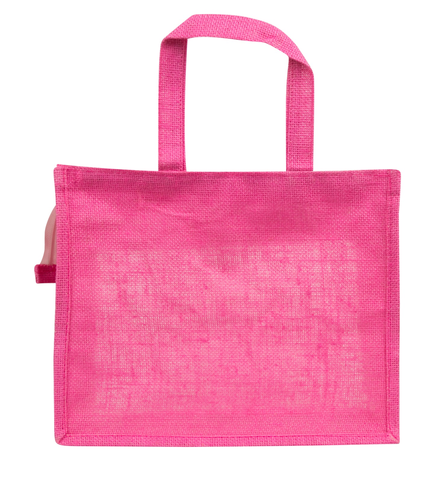 Window Jute Bag With Zip | Pink | 14x12x5 Inch (Free Delivery)