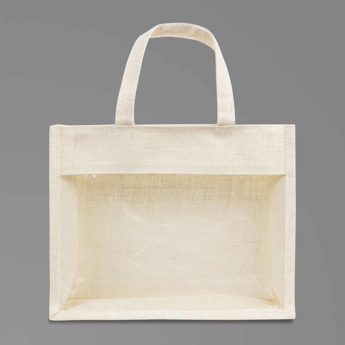 Window Jute Bag With Zip | Off White | 14x12x5 Inch (Free Delivery)