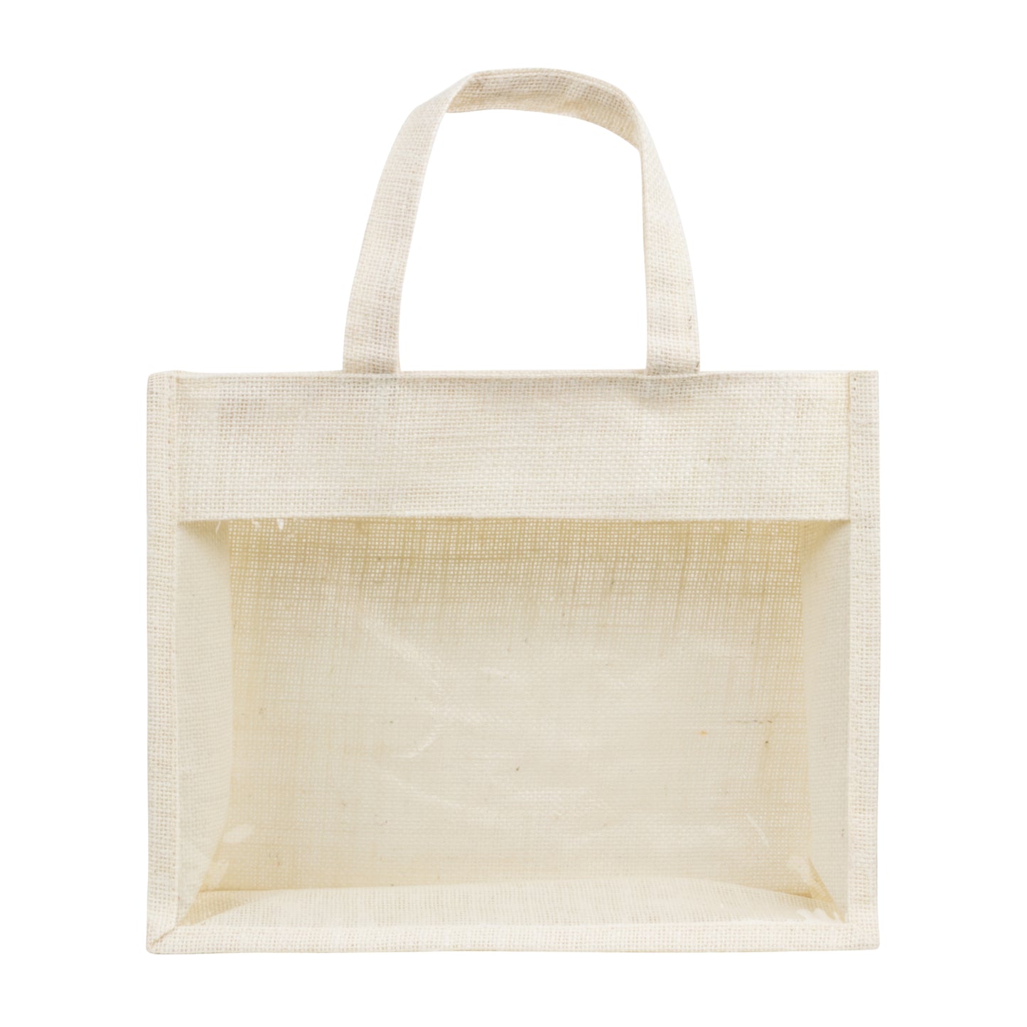 Window Jute Bag With Zip | Off White | 14x12x5 Inch (Free Delivery)