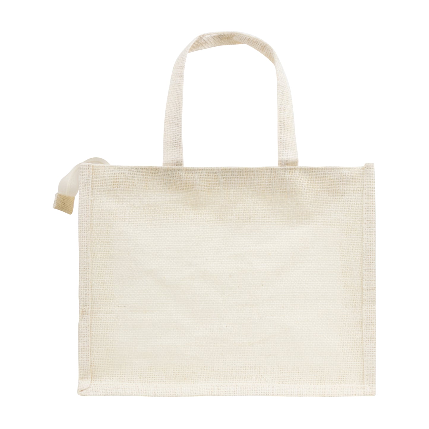 Window Jute Bag With Zip | Off White | 14x12x5 Inch (Free Delivery)