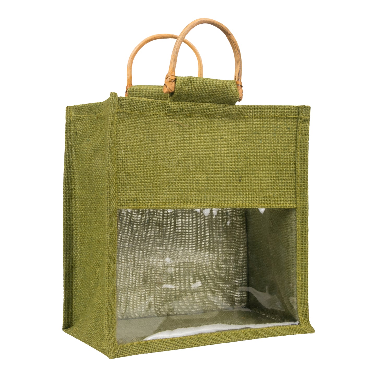 Window Jute Bag Without Zip | Olive Green | 10x10x5 Inch (Free Delivery)