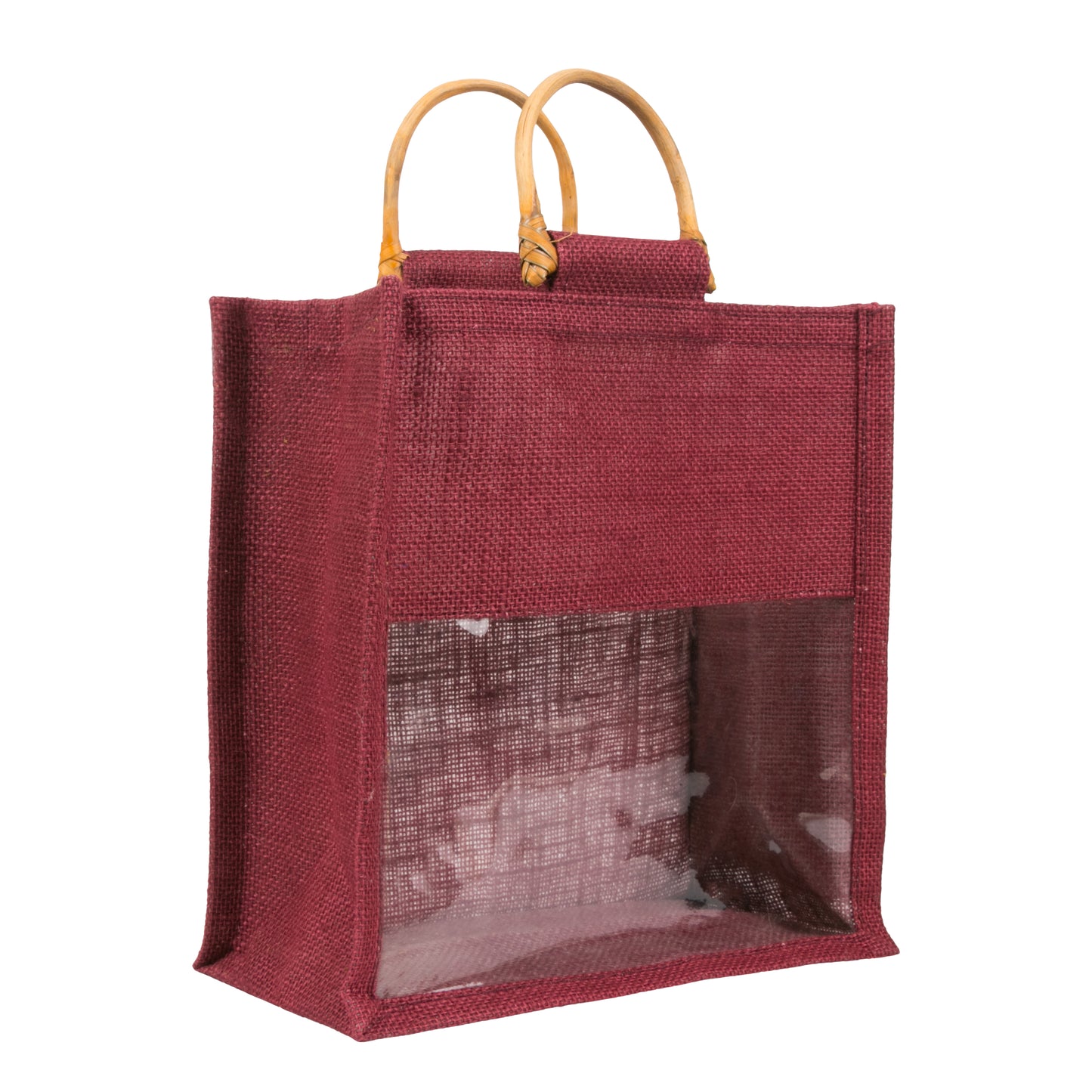 Window Jute Bag Without Zip | Maroon | 10x10x5 Inch (Free Delivery)