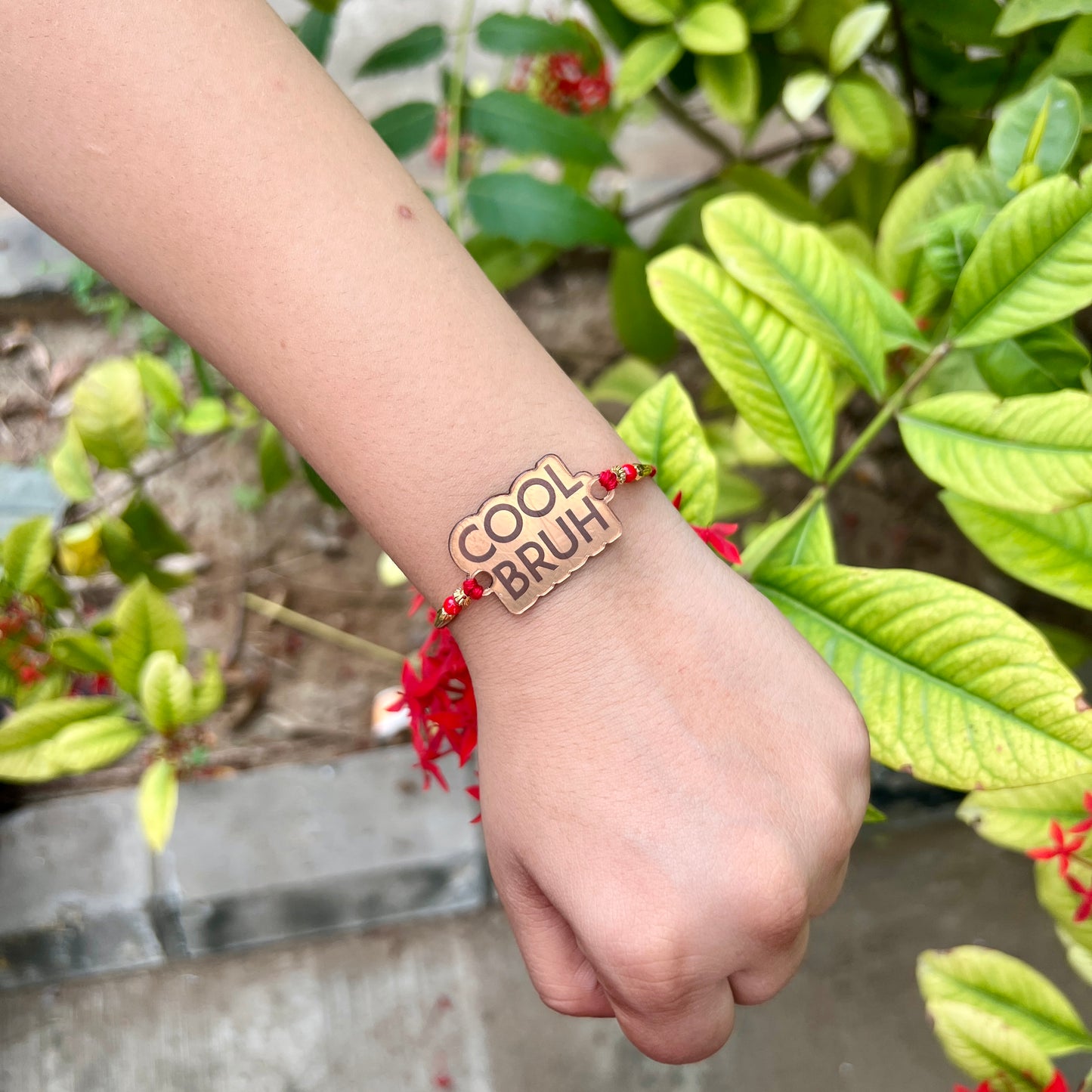 Copper Mirror Acrylic Cool Bruh Rakhi – Limited Edition