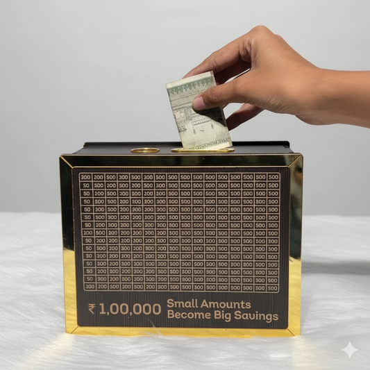 ₹1,00,000 Savings Challenge Box – Break to Open | MDF + Acrylic | 8 Inch