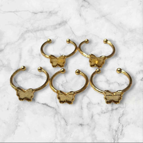 Ring Base Butterfly Pointed Golden 5pc for Resin Art (TR138)
