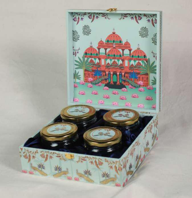 Hawa Mahal Multi-Size MDF Jar Box – Premium Printed Wooden Hamper