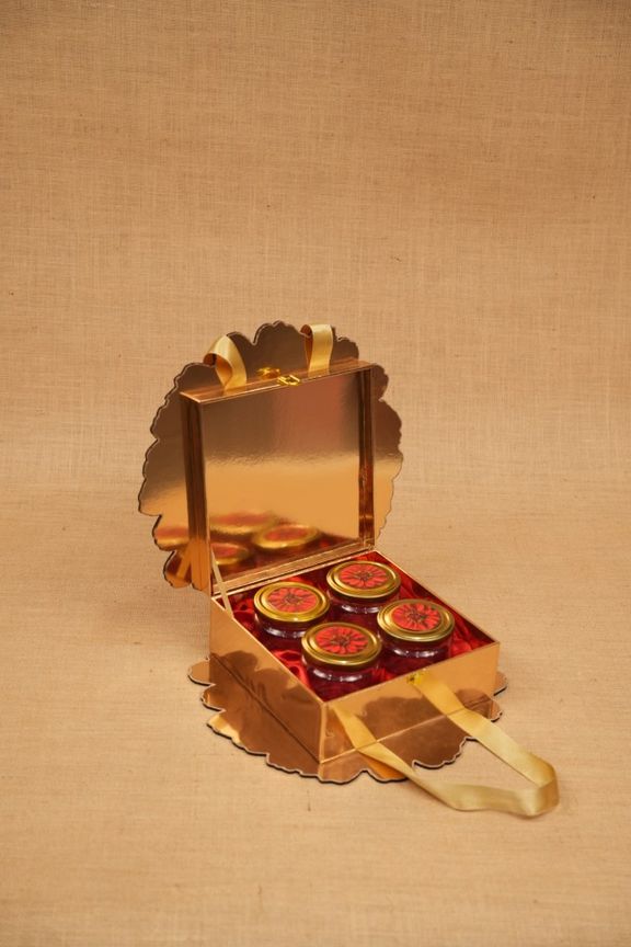 Bloom Blossom Floral Diwali Hamper Box – 4 Salsa Jars