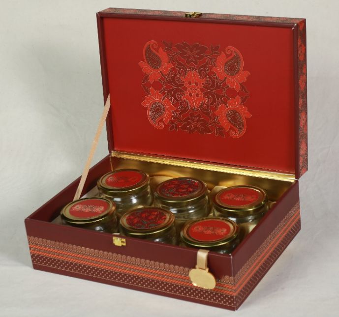 Darbar-e-Khass Floral Lid Diwali Hamper Box – Multiple Jar Options