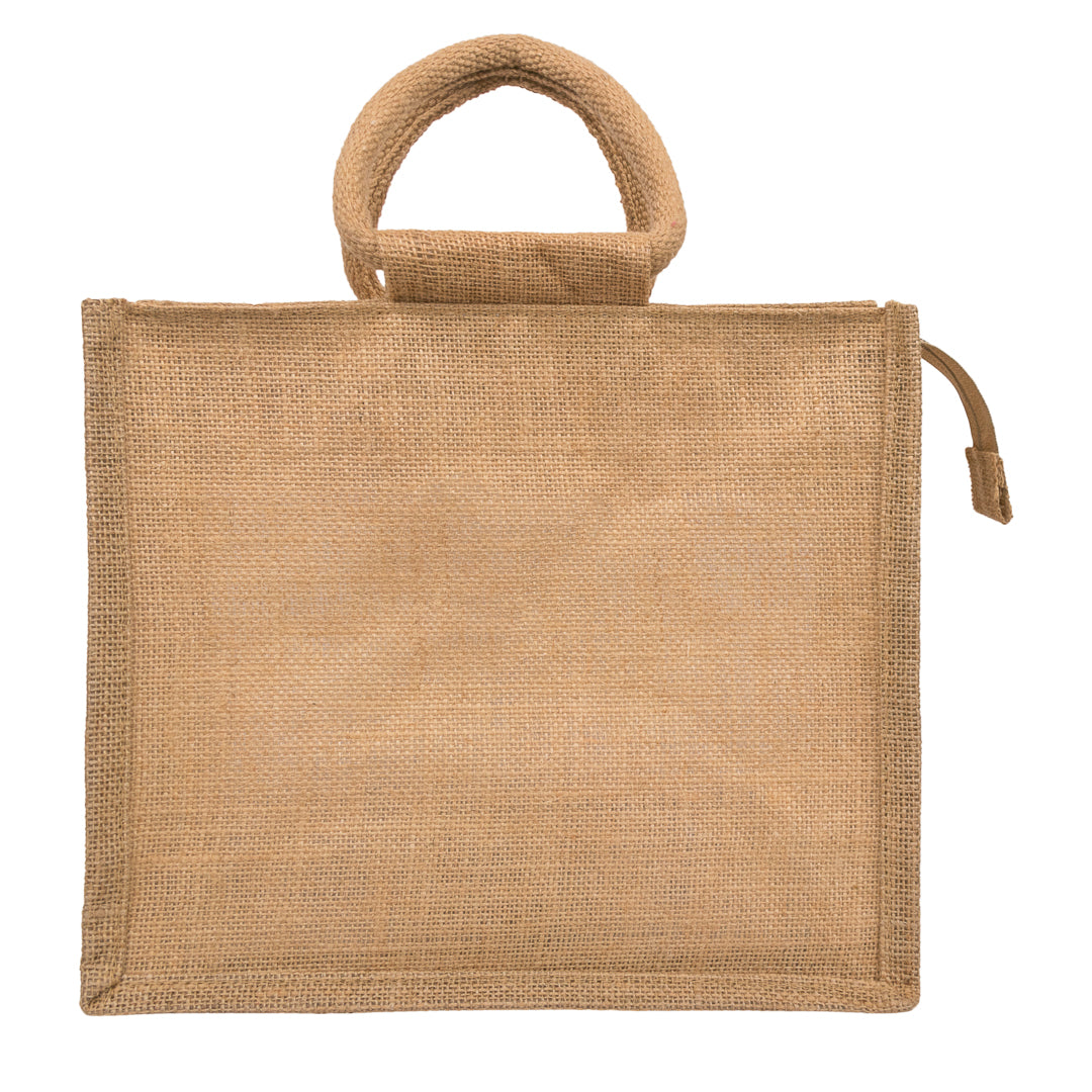 Window Jute Bag With Zip  - 12x10 Inch