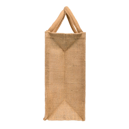 Window Jute Bag With Zip | Natural | 12x10x5 Inch (Free Delivery)