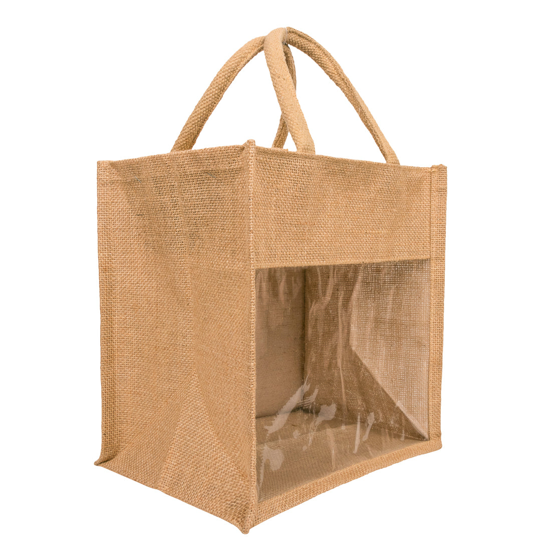 Window Jute Bag With Zip  - 11x11 Inch