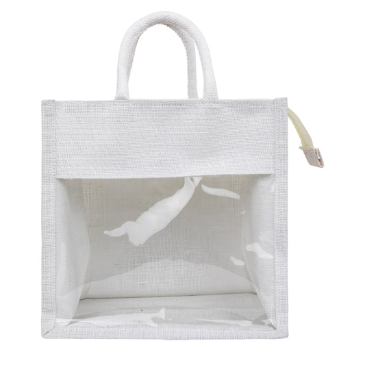 Window Jute Bag With Zip  - 11x11 Inch