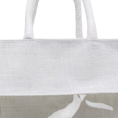 Window Jute Bag With Zip | Super White | 11x11x8 Inch (Free Delivery)