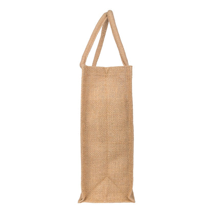Natural jute carry bag without zip — side view
