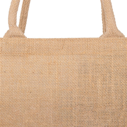 Natural jute carry bag without zip — handle detail