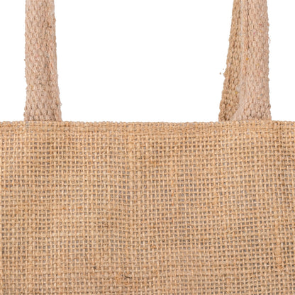 Natural jute carry bag with zip — handle detail
