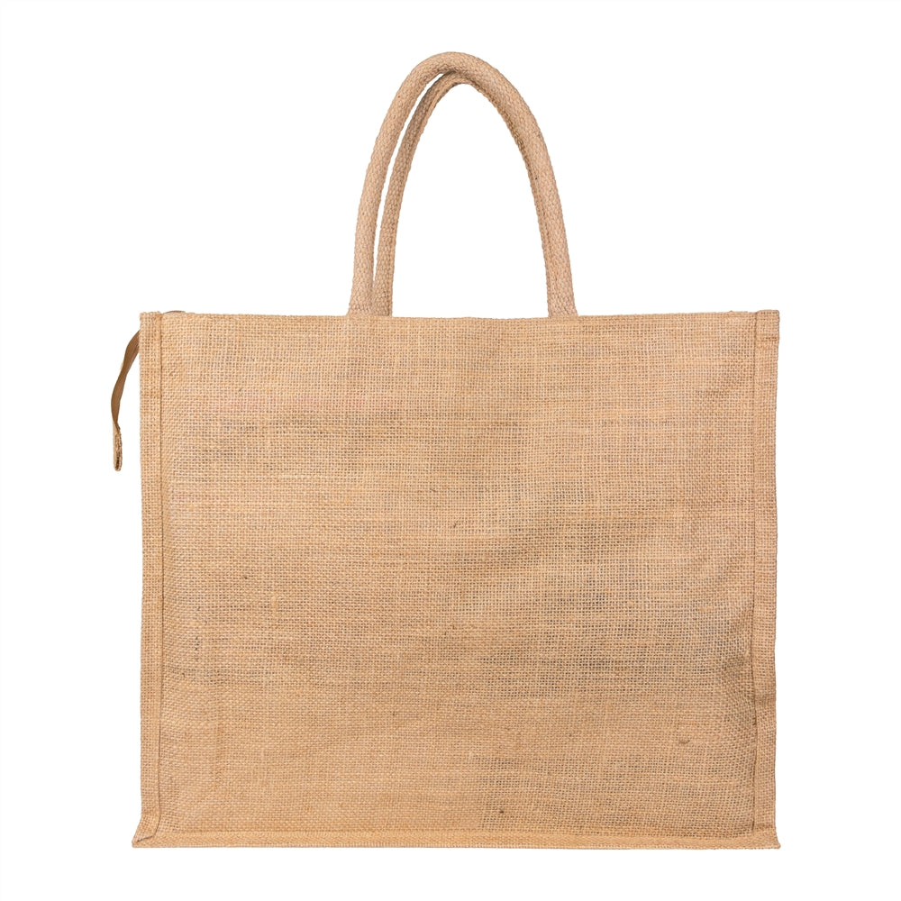 18x16x5 inch Natural Jute Bag – With Zip