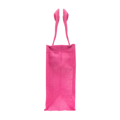 Window Jute Bag With Zip | Pink | 12x10x5 Inch (Free Delivery)