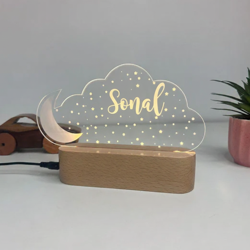 Personalized Wooden Name Lamp
