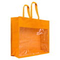 14x12x5 inch Window Jute Hamper Bag – With Zip, Mustard, Self Handle
