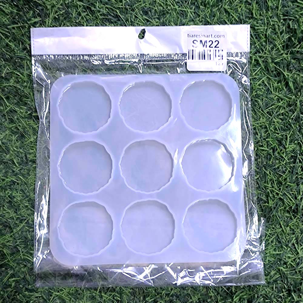 Round Agate Zigzag 2inch 9 Cavity Silicone Mould (SM022)