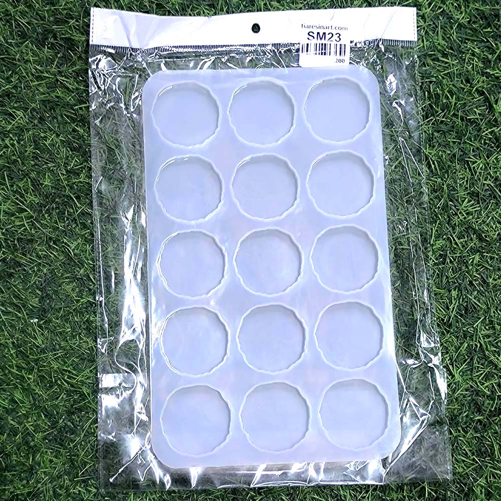 Round Agate Zigzag 2inch 15 Cavity Silicone Mould (SM023)