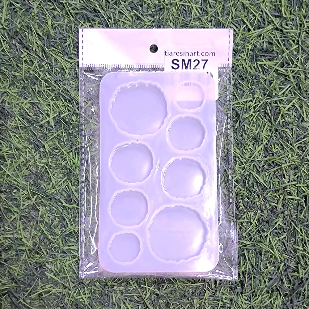 Round Agate Zigzag 8 cavity Bracelet 8x13.5cm Silicon Mould (SM027)