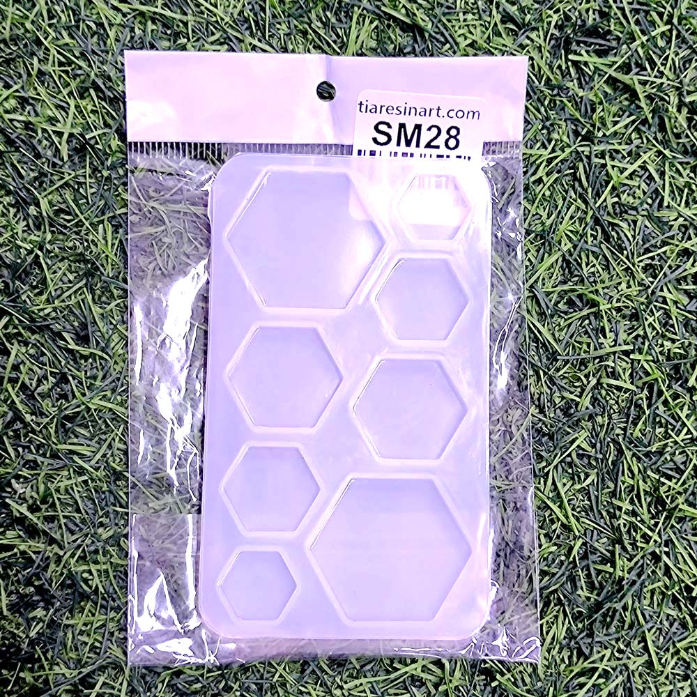 Hexagon 8 cavity Bracelet 8x13.5cm Silicon Mould (SM028)