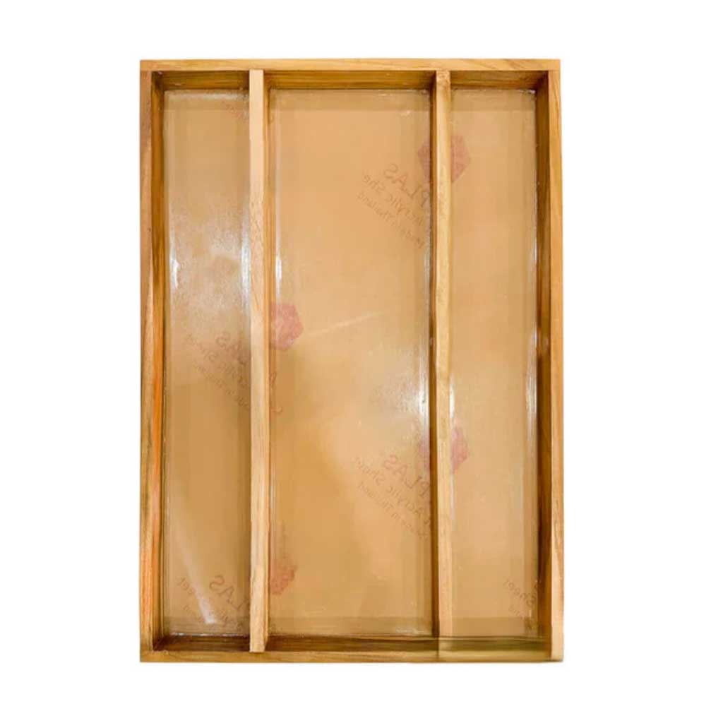 Teak Wood Varmala 3 Part Frame with Acrylic Base 20x30inch