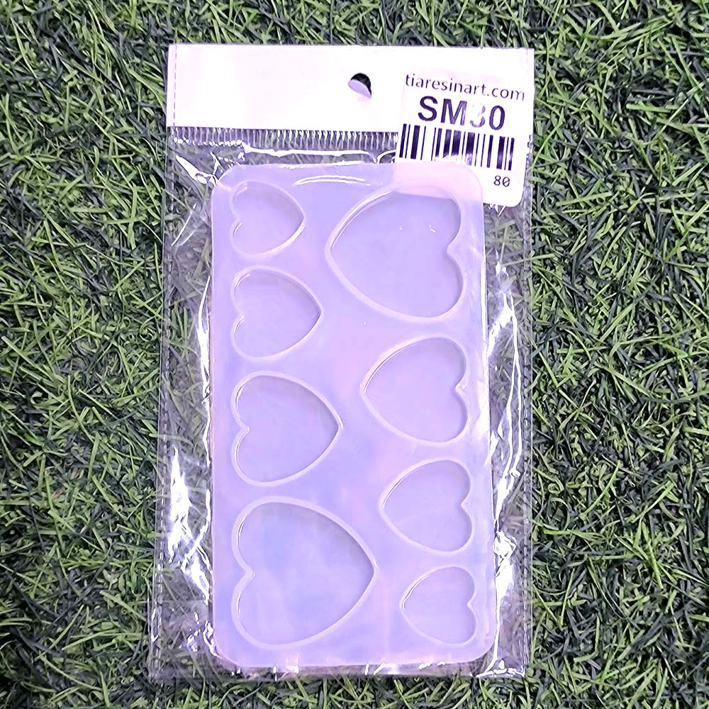 Heart 8 cavity Bracelet 8x14cm Silicon Mould (SM030)