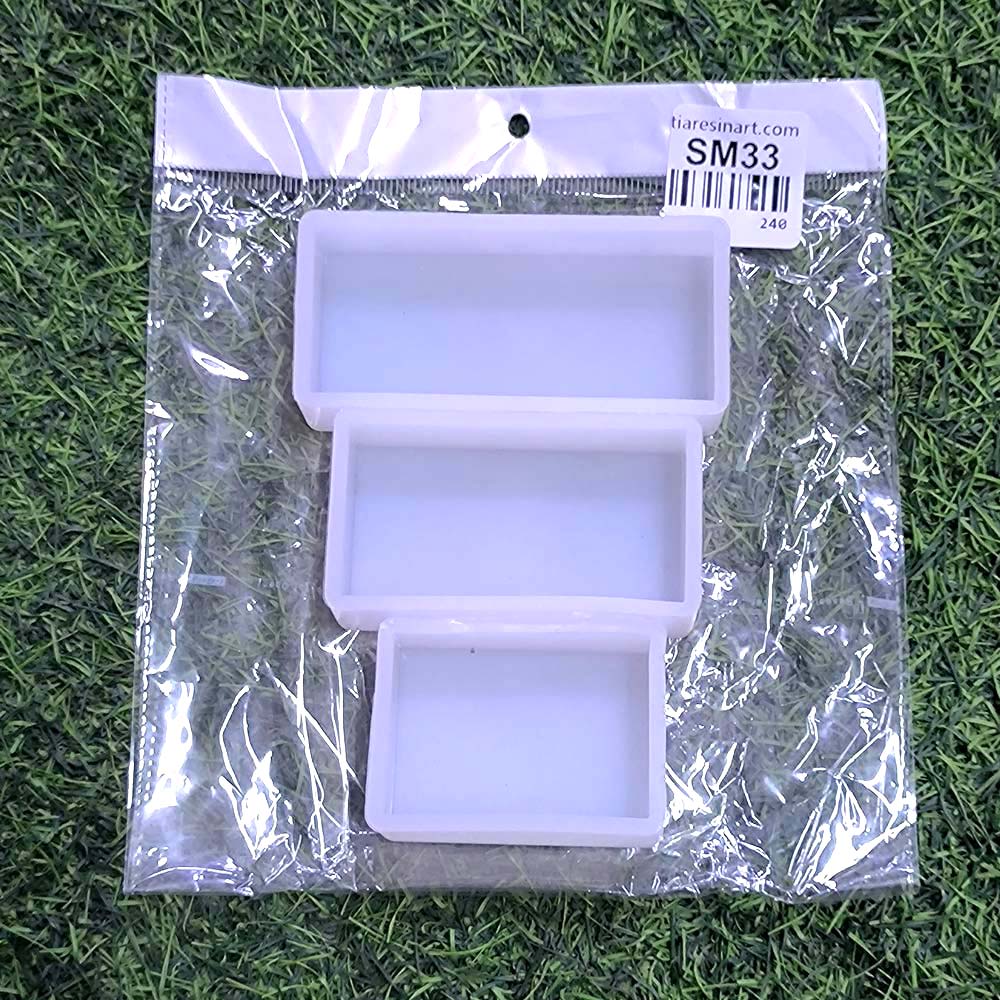 Block Set 3pc 4.25x1.85, 3.5x1.85, 2.65x1.85 22mm Depth Silicon Mould (SM033)