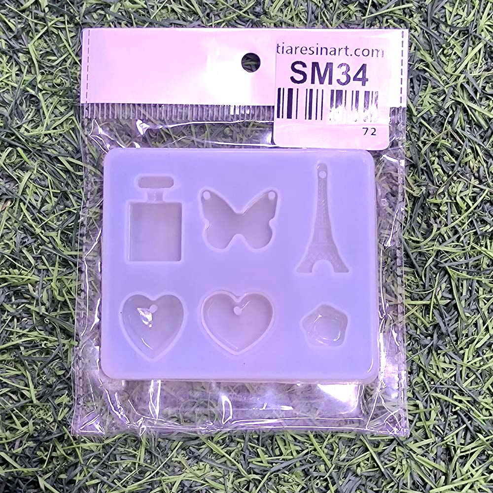 6 Cavity Double Heart Silicon Mould (SM034)