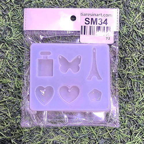 6 Cavity Double Heart Silicon Mould (SM034)