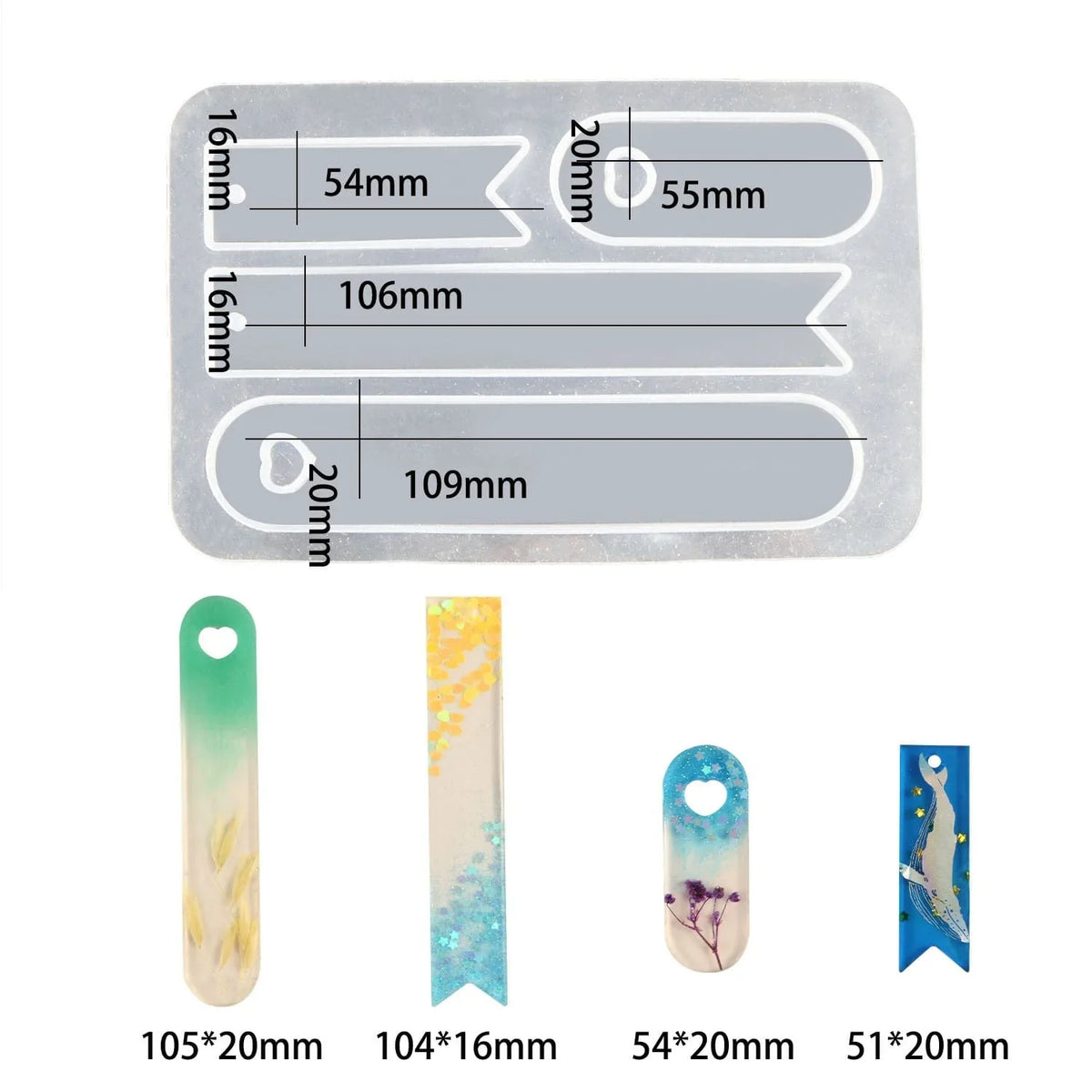 Bookmark 4 cavity Silicon Mould (SM083)