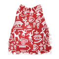 Red Warli Print Jute Potli Bag with White Pom-Pom Lace | Ethnic Drawstring Gift Pouch