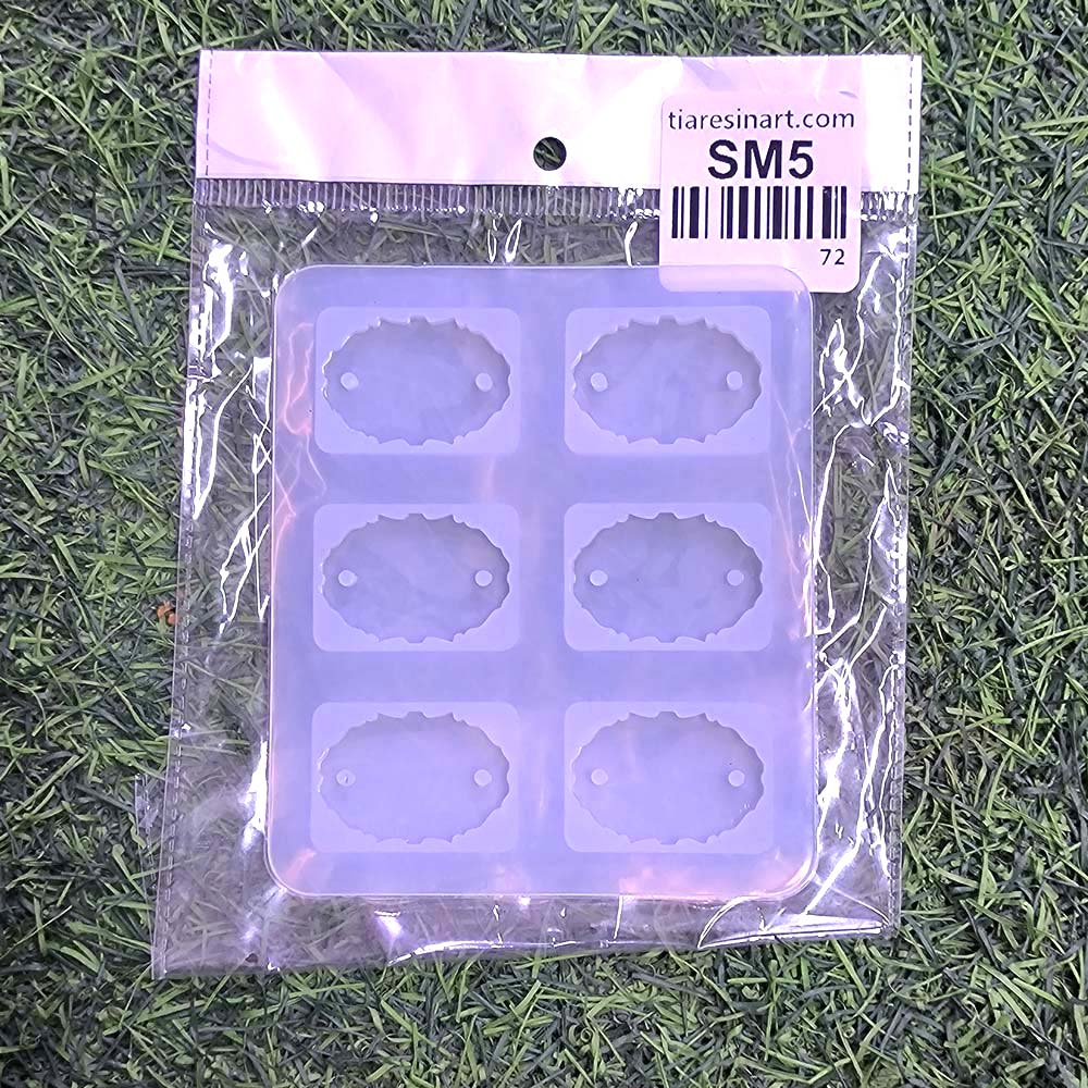 Rakhi and Bracelet Oval Agate 6 cavity Silicon Mould (SM005)