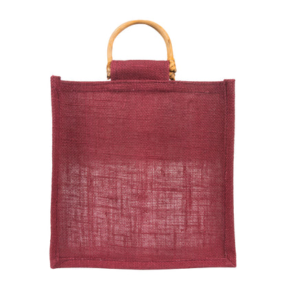 Window Jute Bag Without Zip | Maroon | 10x10x5 Inch (Free Delivery)