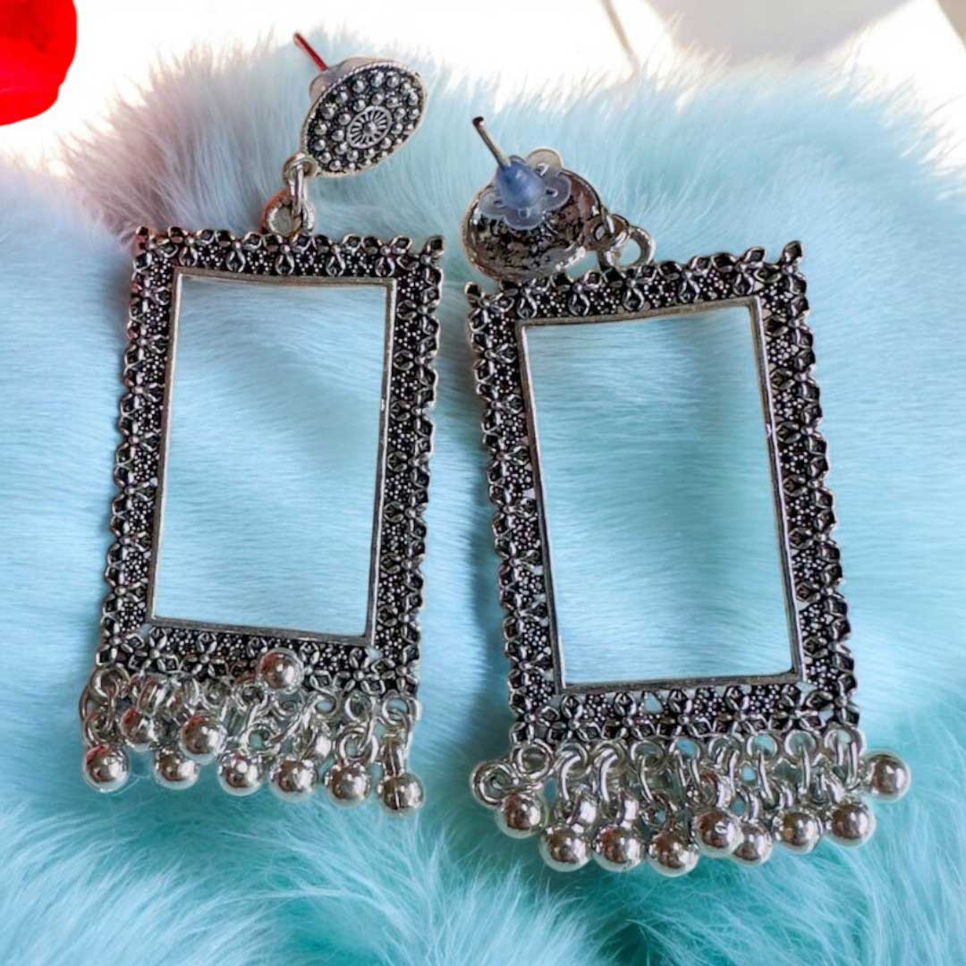 Jhumka Earring Bezels Silver For Resin Art (224)