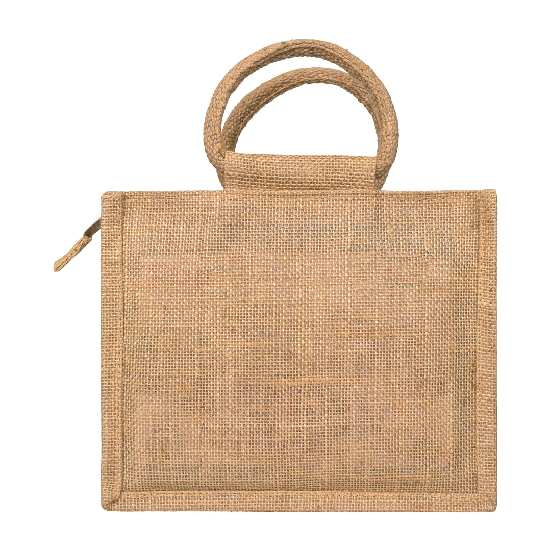 Window Jute Bag With Zip  - 10x8 Inch