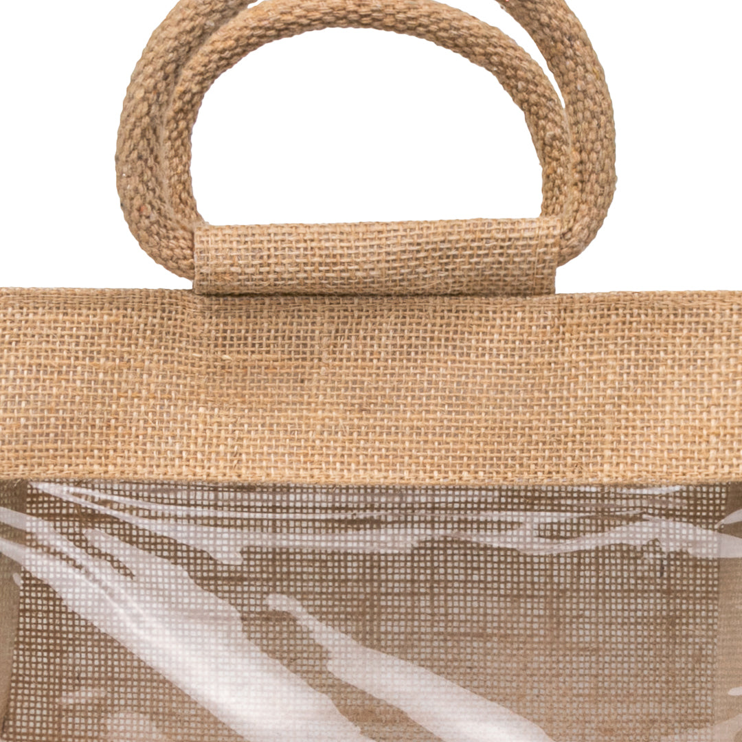 Window Jute Bag With Zip  - 10x8 Inch