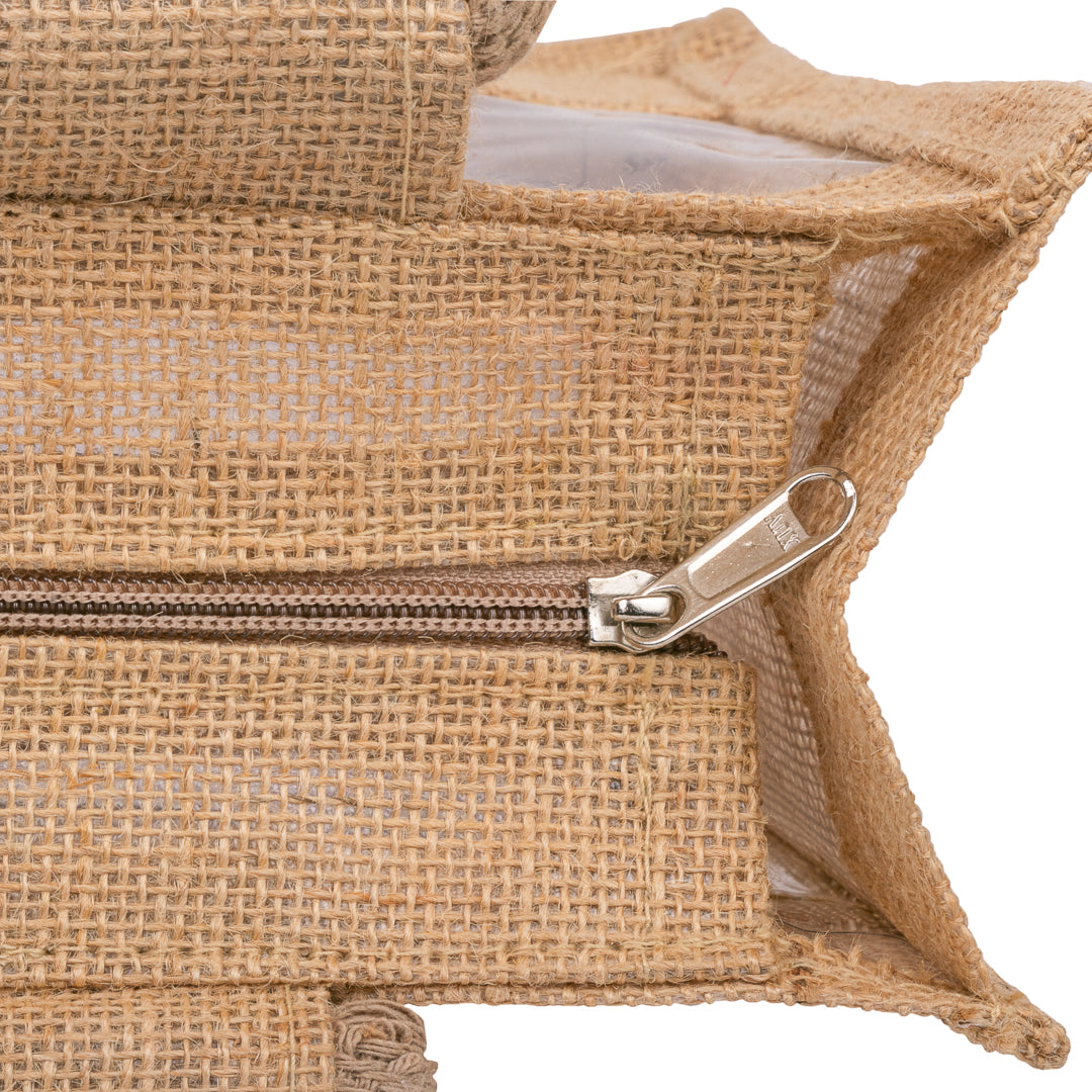 Window Jute Bag With Zip  - 10x8 Inch