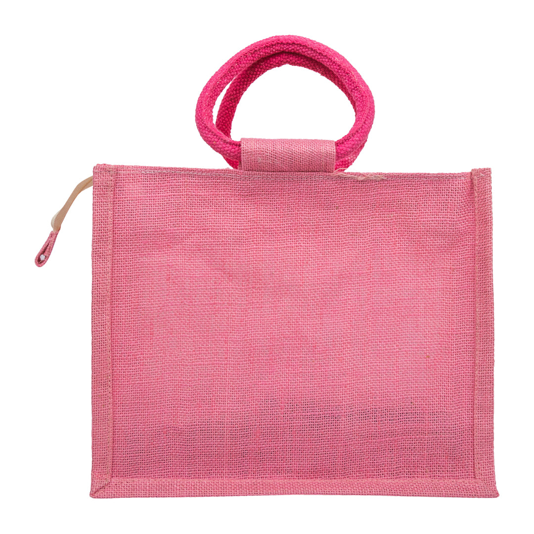 Window Jute Bag With Zip  -10x8 Inch