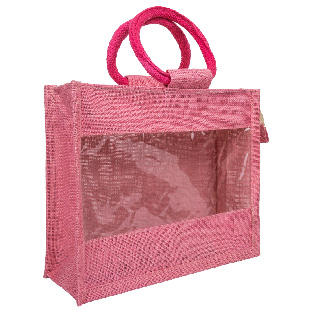 Window Jute Bag With Zip  -10x8 Inch