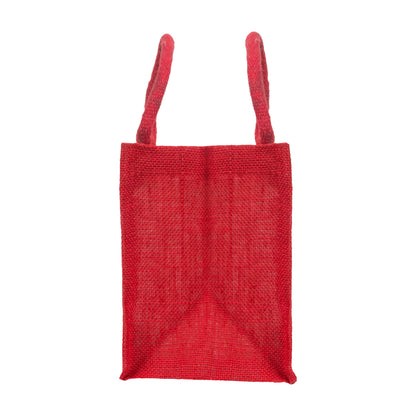 Window Jute Bag With Zip | Red | 10x8x6 Inch (Free Delivery)